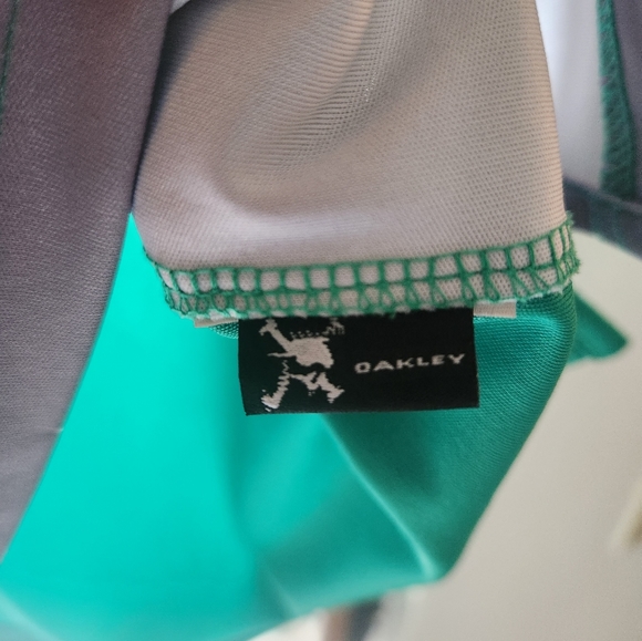 Oakley Hydrolix Polo Shirt Men's Extra Large Green White Golf Active Pullover - Picture 4 of 4